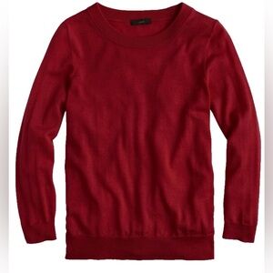 J. Crew Women's Deep Red Tippi Crewneck Sweater